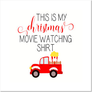 Christmas Movie Watching Shirt with Red Truck Posters and Art